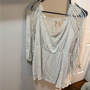 Torrid Gray Dolman Sleeve Asymmetrical Blouse